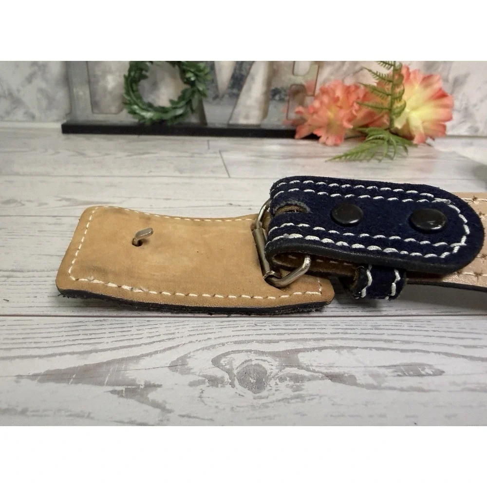 Vintage JC Penneys Blue Suede Belt 1.5